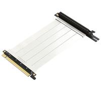 LINKUP - Cable Montante Ultra PCIe 4.0 X16 [Testado en RTX4090 RX6950XT x570 B550 Z690] Montaje Vertical Blindado Gaming PCI Express Gen4┃Enchufe Left Angle (15cm) Compatible con 3.0 Gen3┃Blanco