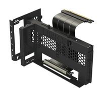 LINKUP Soporte Vertical Universal para GPU de 3 Posiciones V2 con Cable Riser AVA5 PCIe 5.0 x16 220 mm, Soporte Ajustable Antihundimiento, Compatible con Cajas PC de 7 Slots PCIe, Negro