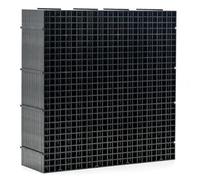 LINLAN 12 Piezas 30x30cm/11.8x11.8in Separador para Acuario, Bandeja Inferior de Filtro, Tablero de Rejilla para Filtración DIY y Protección del Fondo en Aquascaping (Negro-Sin Accesorios)
