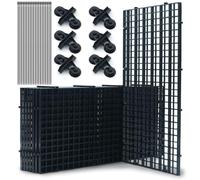 LINLAN 8 Piezas 15 x 30 cm Separador para Acuario, Bandeja Inferior de Filtro, Tablero de Rejilla para Filtración DIY y Protección del Fondo en Aquascaping (Negro con Ventosa Fija)