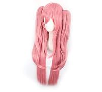 LINLINCD -10. 0cm Seraph des Endes Krul Tepes LANG Wig Wig Owari Sin Pelo Sintético Anime Cosplay Ponytail Pelucas