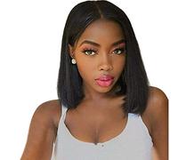 LINLINCD - 13 * 4lace frontal frontal corto negro Bob peluca