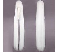 LINLINCD - 150 cm recta Super Long Anime Cosplay Wig With Bangs Synthetic Hair Black Blue Purple Red Orange White Wigs for Women Rose Net White White Wigs