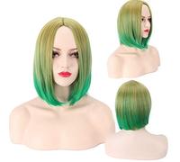 LINLINCD - 2018 Lolita Harajuku Short Ombre Wig Black Blonde Brown Heat Resistant Synthetic Hair Anime Cosplay Party Wigs for Women pink ombre green ombre