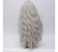 LINLINCD 28 pulgadas largo rizado azul rubio verde rosa peluca sintética pelo natural anime cosplay disfraz Halloween fiesta pelucas para mujeres plata blanco