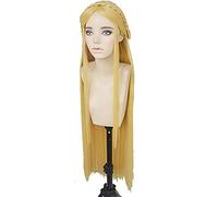 LINLINCD -39 '' 100 cm de largo Zelda Elizabeth Smith Princesa Zelda resistente al calor pelo splay traje wigs+peluca gorra