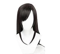 LINLINCD -39 cm 100 cm largo Tifa Lockhart negro peluca recta estilo separador lateral pelo sintético Cosplay fiesta Halloween pelucas + tapa de peluca
