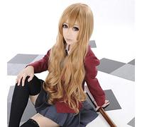LINLINCD Aisaka Taiga - Peluca para cosplay (80 cm, lino, resistente al calor, ondulada, resistente al calor), diseño de Toradora