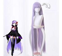 LINLINCD -Anime Coer Wig. Cosplay peluca FGO/Destino Kirishima bb azul claro púrpura estilo caballo cola de poni cabello largo y recto