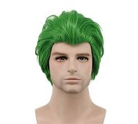 LINLINCD -Anime Coer Wig. Joker Movie Payaso Batman Joker Peluca Cosplay Joaquin Phoenix Courly Green Pelo Sintético Hombres Disfraz de Halloween para Mujeres