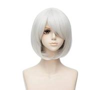 LINLINCD - Anime Coer Wig. Juego Nier Automata 2b Yorha No. 2 Tipo B Peluca Cosplay Disfraz Mujeres Pelo Corto Halloween Fiesta Pelucas