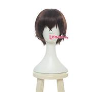 LINLINCD -Anime Coer Wig. L-E-mail Peluca Bungo Perros Callejeros Ossamu Dazai Cosplay Pelucas 30cm Corto Recto Resistente al Calor Pelo Sintético Perucas Cosplay Peluca
