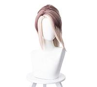 LINLINCD -Anime Coer Wig. Real Daño Akali Mujeres Peluca de cola de caballo Cosplay Disfraz Resistente al Calor Pelo Sintético Halloween Fiesta Pelucas