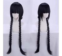 LINLINCD - Anime Coser Anime Anime Cosplay Peluca Lagoon Roberta Peluca Dos Trenzas Negro Peluca Larga con Gorra de Peluca para Halloween Fiesta Carnaval Vida Nocturna