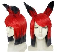 LINLINCD - Anime Coser Anime Anime Cosplay Peluca Lagoon Roberta Peluca Dos Trenzas Negro Peluca Larga con Gorra de Peluca para Halloween Fiesta Carnaval Vida Nocturna