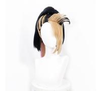 LINLINCD -Anime Coser Anime Juego KDA Baddest Akali Cosplay Pelucas KDA Rubio Mezclado Azul Rosa Pelucas Cola de caballo Pelo sintético resistente al calor
