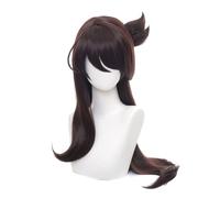 LINLINCD - Anime Coser Game Genshin Impact Peluca Anime Cosplay Beidou Peluca con gorro de peluca gratis para Halloween en