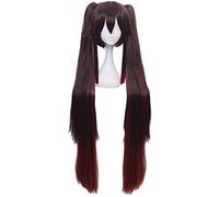 LINLINCD - Anime Coser Genshin Impact Peluca Anime Cosplay Hutao Peluca con gorro de peluca gratis para Halloween en