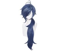 LINLINCD - Anime Coser Genshin Impact Peluca Anime Cosplay Kaeya peluca con gorro de peluca gratis para Halloween en