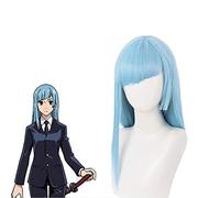 LINLINCD - Anime Coser Peluca Cosplay Anime Cosplay Jujutsu Kaisen Miwa Kasumi Cosplay peluca con peluca gratis (Color: Azul) (Color: Azul)