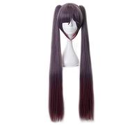 LINLINCD -Anime Coser Peluca Saccrose Peluca Genshin Impact sacarosa Cosplay peluca con orejas de clip y gorra de peluca larga recta verde azul Anime Cosplay peluca (Color: Mona)