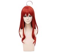 LINLINCD -Anime Coser Peluca The Quintessential Quintuplets Nakano Itsuki Red Long Styled Woman Cosplay Party Fashion Anime Human Costume Pelucas Completas Pelo Sintético Fibra Resistente al Calor 70