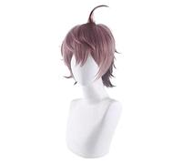 LINLINCD -Anime Coser pruik 30cm Anime Naegi Makoto Peluca Cosplay Pelucas Jugar Pelo Gradiente Marrón Halloween 1: 1 Pelucas
