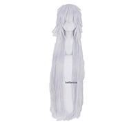 LINLINCD -Anime Coser pruik Black Butler Kuroshitsuji unter Taker Cosplay peluca de 110 cm de largo plata resistente al calor sintético peluca de pelo sintético+ peluca gorra