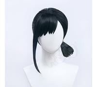 LINLINCD -Anime Coser pruik Higashiyama Kobeni peluca de anime motosierra - hombre Cosplay Black Pony - Fibra de pelo corto sintético peluca +horquilla+gorra de peluca