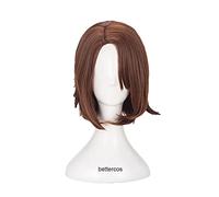 LINLINCD -Anime Coser pruik Sword and Shield Gloria Cosplay peluca corta rojo marrón resistente al calor sintético peluca de cabello+gorra de peluca