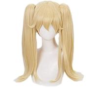 LINLINCD -Anime Coser Wig 80 cm Anime Kakegurui Yomoduki Runa Mujeres Peluca Larga Cosplay Pelucas Halloween 1: 1 Peluca juega leche en oro