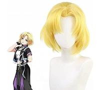 LINLINCD - Anime Coser Wig Anime Bang Dream! Sato Masuki Golden Corto Cosplay Peluca resistente al calor Carnaval+gorro de peluca gratis Halloween Fiesta