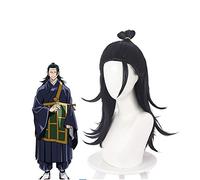 LINLINCD -Anime Coser Wig Anime Cosplay Pelucas Jujutsu Kaisen Getou Suguru Cosplay Pelucas con peluca gratis (Color: Negro)