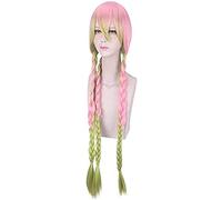 LINLINCD - Anime Coser Wig Anime Demon Slayer: KIMETSU No Yaiba Cosplay Kanroji Mitsuri Roll Player Wigs Cosplay Pelucas Nezuko Tanjirou Zenitsu Halloween