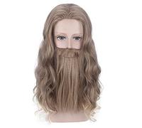 LINLINCD - Anime Coser Wig Avengers Fat Thor Curly Wig Cosplay Disfraz Hombres Resistente al Calor Fiesta Pelo Roll Pelucas