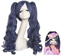 LINLINCD -Anime Coser Wig Black Butler Kuroshitsuji Phantomhive peluca de pelo sintético azul gris mezcla Cosplay pelucas con clip desmontable+peluca