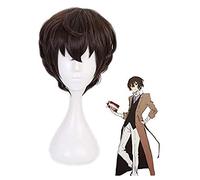 LINLINCD - Anime Coser Wig Bungo Stray Perros Dazai Osamu Peluca corta Cosplay Cosplay Disfraz Resistente al Calor Pelo Sintético Halloween Fiesta Pelucas