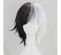 LINLINCD - Anime Coser Wig Bungo Stray Perros Kyuusaku Yumeno Dangan Ronpa Monokuma peluca corta blanca Cosplay pelucas+peluca gorra lona resistente al calor pelo sintético