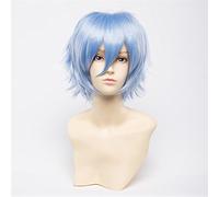 LINLINCD - Anime Coser Wig Cosplay Peluca Cosplay Peluca Full Wig Fibra Resistente al Calor 30 cm Sky Blue Cosplay Parte de la Moda Anime Disfraz Humano Completo Pelo Sintético Fibra Resistente al
