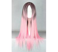 LINLINCD - Anime Coser Wig Cosplay Peluca Cosplay Peluca Full Wig Fibra Resistente al Calor Blanco Rosa Cosplay Parte Moda Anime Disfraz Humano Completo Pelo Sintético Fibra Resistente al Calor