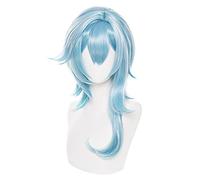 LINLINCD - Anime Coser Wig Cosplay Peluca sacarosa sacarosa Genshin Cosplay de sacarosa con clip para orejas y peluca larga de anime azul verde (color: EULA)