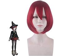 LINLINCD -Anime Coser Wig DANQUANRONPA: disparador Happy Havoc blanco nieve oscuro rojo Cosplay rollo Play Volontails 35 cm peluca corta