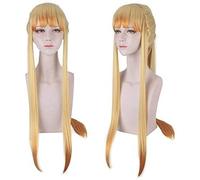 LINLINCD - Anime Coser Wig Demon Slayer: KIMETSU No Yaiba Cosplay Agatsuma Zenitsu Player Pelucas Tanjirou Largas Halloween Cosplay Wigs 80 cm