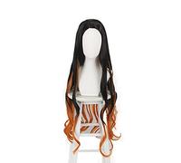 LINLINCD - Anime Coser Wig Demon Slayer KIMETSU No Yaiba Kamado Nezuko Largo Burly Wig Cosplay Disfraz Resistente al Calor Mujeres Halloween Fiesta Pelucas