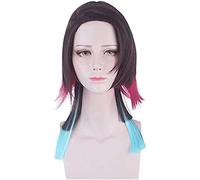 LINLINCD - Anime Coser Wig Enmu peluca multicolor Aanime Demon Slayer: KIMETSU No Yaiba Cosplay pelo sintético Cosplay 28 cm