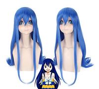 LINLINCD - Anime Coser Wig Fairy Cola Wendy Marvell Largo Azul Cosplay Disfraz Pelucas de Pelo Sintético para Mujeres Halloween Fiesta 85 cm