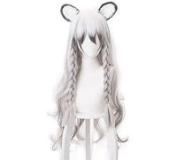 LINLINCD - Anime Coser Wig Juego Arnights Gladiia Cosplay peluca larga recta azul azul claro peluca gris pelo sintético Halloween fiesta Navidad (diseño: Pramanix)