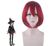 LINLINCD - Anime Coser Wig Juego de rol PoneyTails Wig: Trigger Happy Havoc White Snow Girl Rojo Cosplay TIG 35 cm Peluca corta