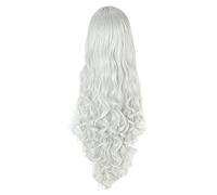 LINLINCD -Anime Coser Wig L - Peluca de esmalte de 100 cm de largo Cosplay peluca de 10 colores largo ondulado negro rojo marrón blanco pelo sintético Perucas Cosplay peluca de 38 pulgadas marrón
