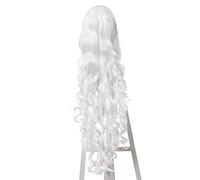 LINLINCD -Anime Coser Wig L - Peluca de esmalte de 100 cm de largo Cosplay peluca de 10 colores largo ondulado negro rojo marrón blanco pelo sintético Perucas Cosplay peluca de 38 pulgadas marrón